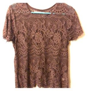 Purple Lace Over-Shirt